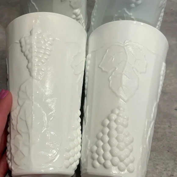 Indiana Glass Colony Harvest Milk Glass Tumbler white set of 6 vintage - Picture 10 of 11